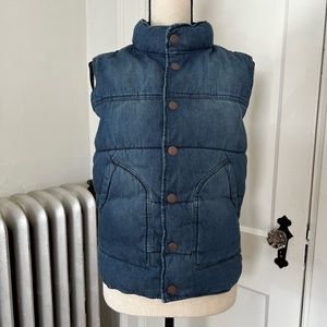 Gap teen denim puffer vest
